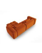 Modulares Ecksofa Verona aus Samt für 3 Personen, Terrakotta, 260 x 145 x 70 cm