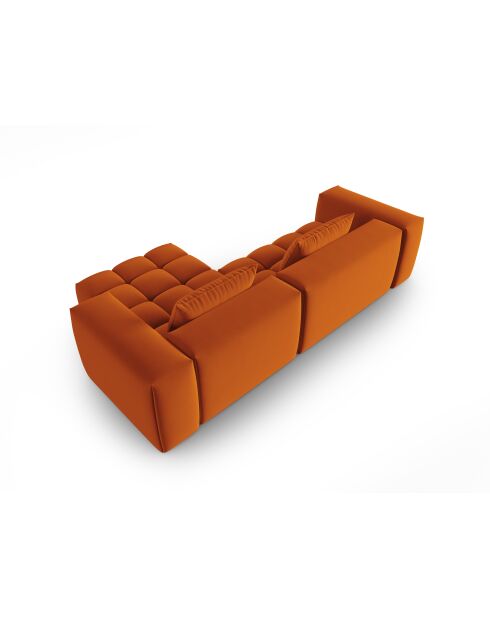 Verona 3-zits modulaire fluwelen hoekbank in terracotta - 260x145x70 cm