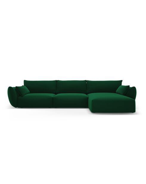 4-Sitzer-Ecksofa Matera aus Samt, flaschengrün, rechts, 308 x 171 x 85 cm