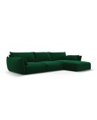 4-Sitzer-Ecksofa Matera aus Samt, flaschengrün, rechts, 308 x 171 x 85 cm