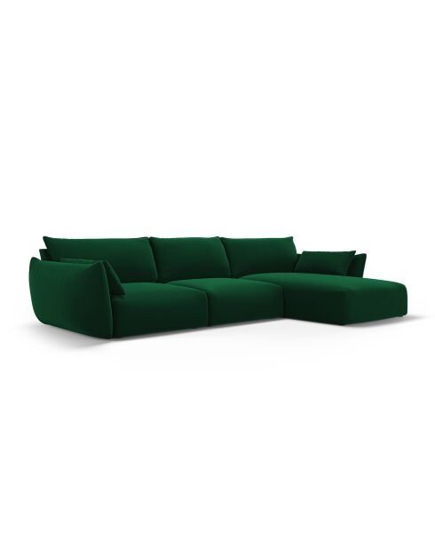 4-Sitzer-Ecksofa Matera aus Samt, flaschengrün, rechts, 308 x 171 x 85 cm
