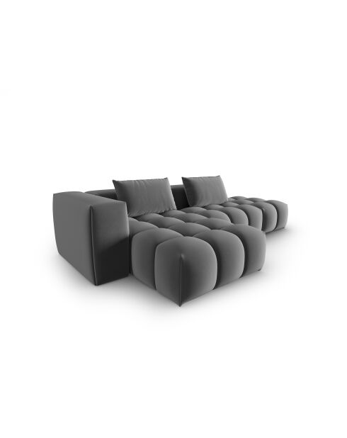 Verona 4-zits warmgrijze modulaire fluwelen hoekbank links - 265x145x70 cm
