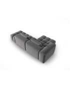 Verona 4-Sitzer-Ecksofa aus warmem grauem, modularem Samt, für links, 265 x 145 x 70 cm