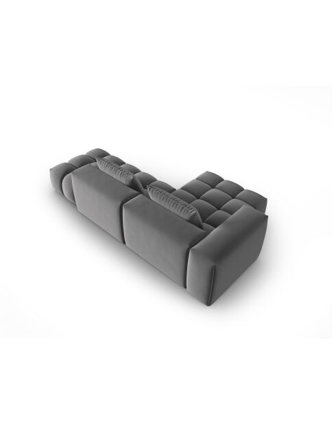 Verona 4-zits warmgrijze modulaire fluwelen hoekbank links - 265x145x70 cm
