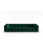 Modulares 5-Sitzer-Sofa aus Samt, flaschengrün - 290 x 85 x 70 cm