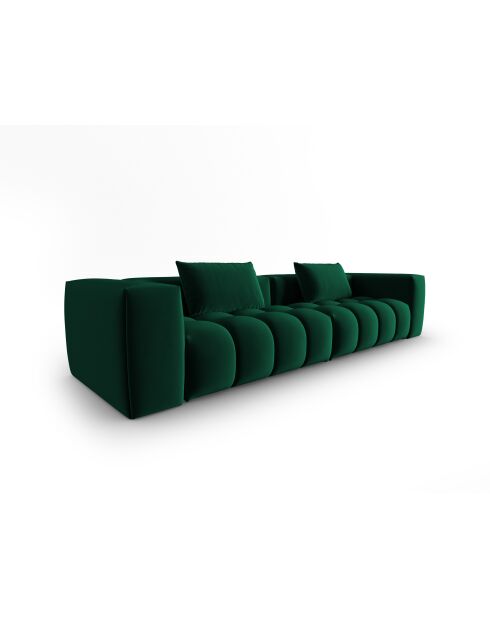 Modulares 5-Sitzer-Sofa aus Samt, flaschengrün - 290 x 85 x 70 cm