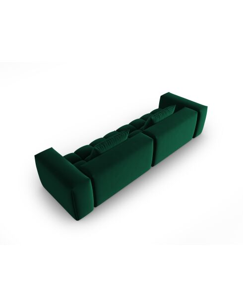 Modulares 5-Sitzer-Sofa aus Samt, flaschengrün - 290 x 85 x 70 cm