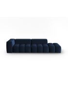 Canapé modulable droit en velours Verona 4 places bleu roi - 265x85x70 cm