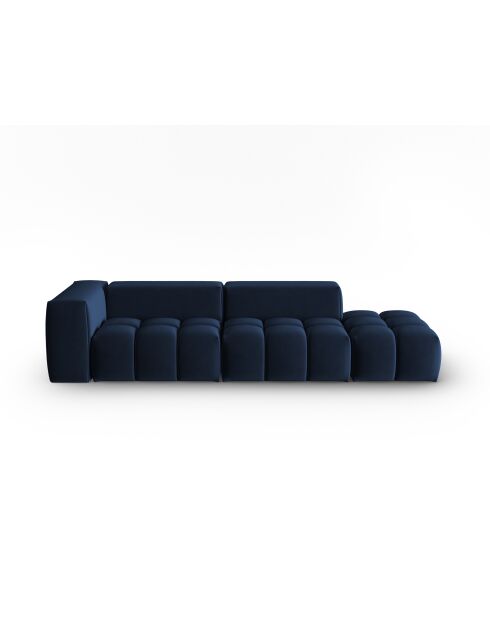 Canapé modulable droit en velours Verona 4 places bleu roi - 265x85x70 cm