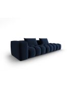 Canapé modulable droit en velours Verona 4 places bleu roi - 265x85x70 cm