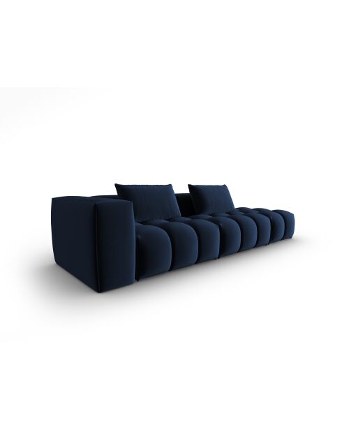 Canapé modulable droit en velours Verona 4 places bleu roi - 265x85x70 cm