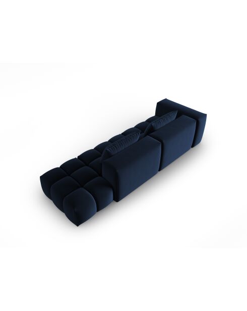 Canapé modulable droit en velours Verona 4 places bleu roi - 265x85x70 cm