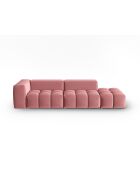 Canapé modulable droit en velours Verona 4 places flamant - 265x85x70 cm