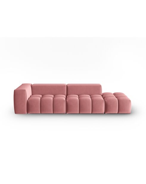 Canapé modulable droit en velours Verona 4 places flamant - 265x85x70 cm