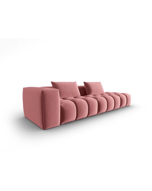 Canapé modulable droit en velours Verona 4 places flamant - 265x85x70 cm