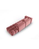 Canapé modulable droit en velours Verona 4 places flamant - 265x85x70 cm