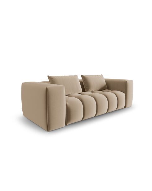 Canapé modulaire velours Verona 3 places le sable - 200x85x70 cm