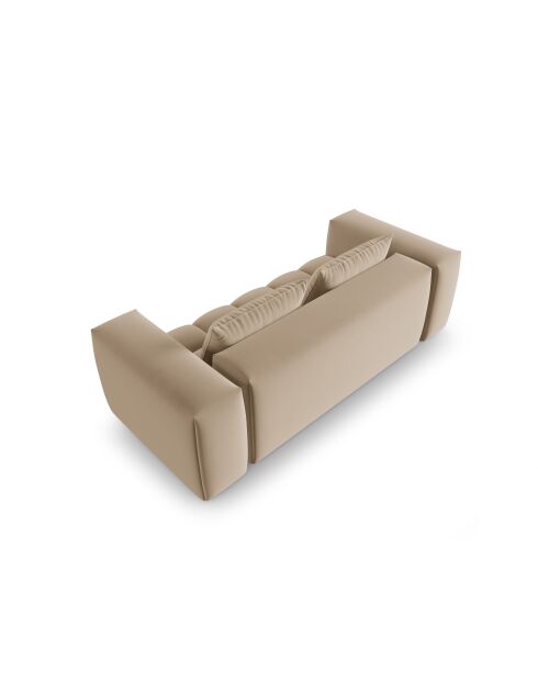 Canapé modulaire velours Verona 3 places le sable - 200x85x70 cm