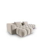 Verona 4-zits ecru modulaire fluwelen hoekbank links - 265x145x70 cm