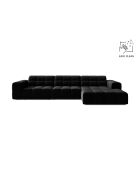 Chicago Ecksofa für 4 Personen, schwarz, Samt, rechts, 294 x 167 x 78 cm