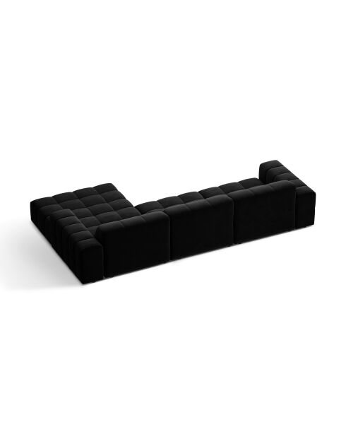 Chicago Ecksofa für 4 Personen, schwarz, Samt, rechts, 294 x 167 x 78 cm