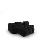 Verona 3-zits zwarte modulaire fluwelen linkerhoekbank - 205x145x70 cm
