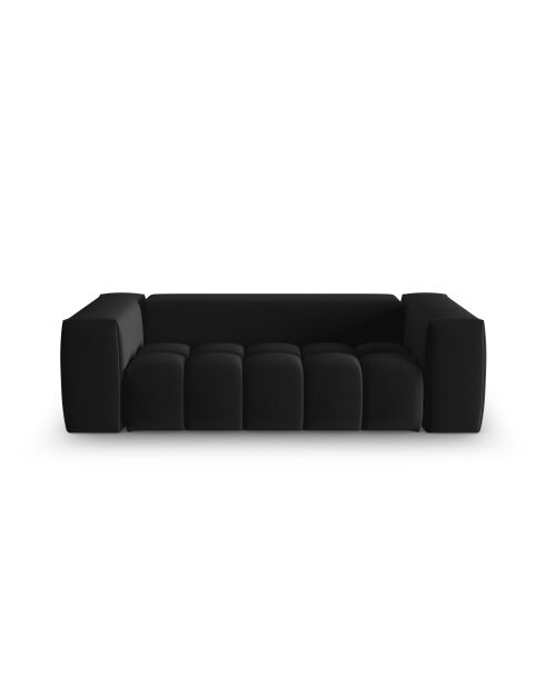 Canapé modulaire velours Verona 3 places noir - 200x85x70 cm