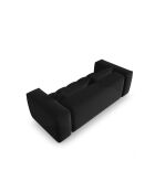 Canapé modulaire velours Verona 3 places noir - 200x85x70 cm