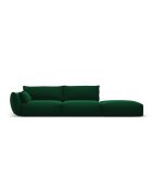 Matera 4-Sitzer-Sofa aus Samt, gerades Sofa, flaschengrün - 264 x 110 x 85 cm