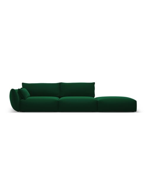 Matera 4-Sitzer-Sofa aus Samt, gerades Sofa, flaschengrün - 264 x 110 x 85 cm