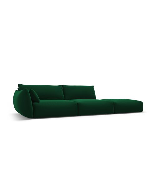 Matera 4-Sitzer-Sofa aus Samt, gerades Sofa, flaschengrün - 264 x 110 x 85 cm