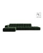 Chicago Velvet Ecksofa links 5-Sitzer flaschengrün - 348x167x78 cm