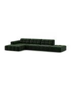 Chicago Velvet Ecksofa links 5-Sitzer flaschengrün - 348x167x78 cm