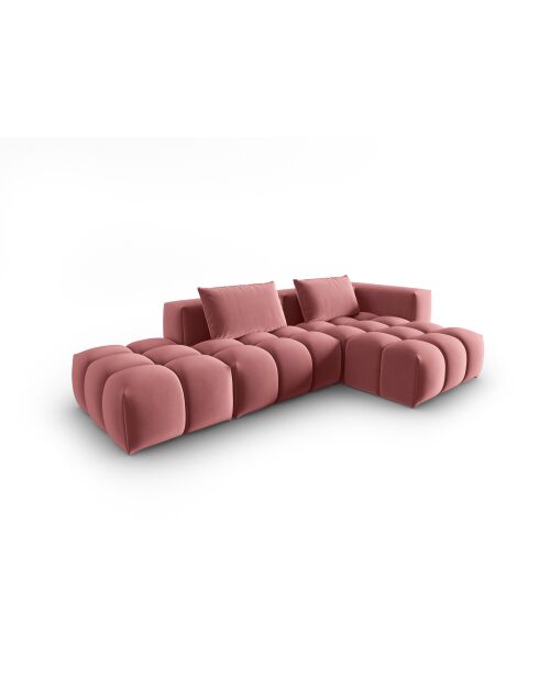 Verona 4-zits Flamant modulaire fluwelen hoekbank rechts - 265x145x70 cm