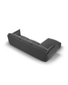 4-Sitzer-Ecksofa aus matera-Samt, dunkelgrau, links, 308 x 171 x 85 cm