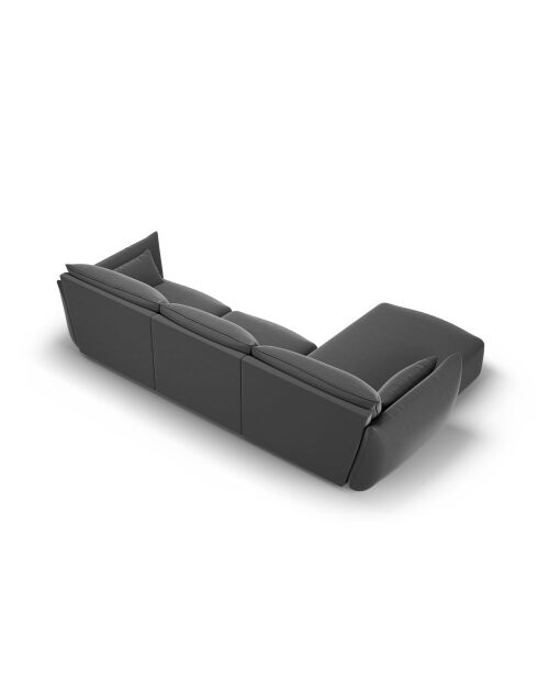 4-Sitzer-Ecksofa aus matera-Samt, dunkelgrau, links, 308 x 171 x 85 cm