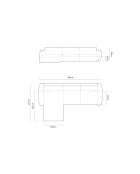 4-Sitzer-Ecksofa aus matera-Samt, dunkelgrau, links, 308 x 171 x 85 cm