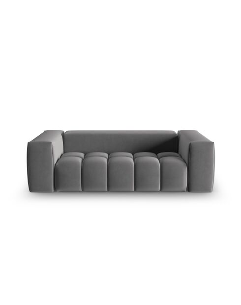 Canapé modulaire velours Verona 3 places gris chaud - 200x85x70 cm