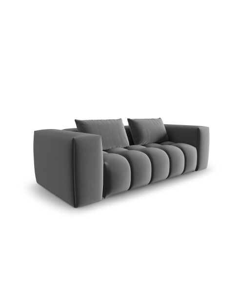 Canapé modulaire velours Verona 3 places gris chaud - 200x85x70 cm