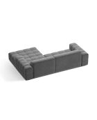 Chicago 3-Sitzer-Ecksofa aus Samt rechts hellgrau - 234x167x78 cm