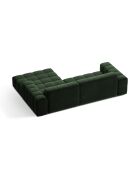 Divano angolare destro Chicago 3 posti in velluto verde bottiglia - 234x167x78 cm