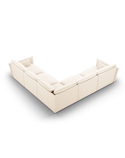 Matera 7-zits symmetrische hoekbank lichtbeige - 286x286x85 cm