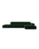 Divano angolare destro Chicago a 5 posti in velluto verde bottiglia - 348x167x78 cm