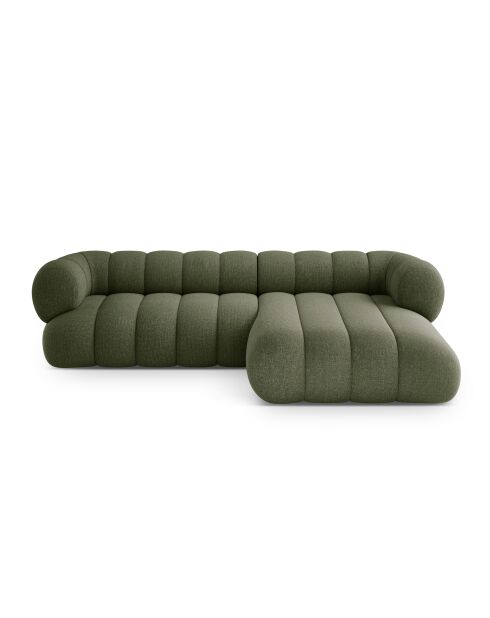 Canapé d'angle droit Koge 5 places vert - 270x165x70 cm