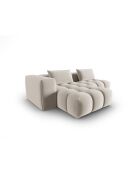 Verona 3-zits ecru modulaire fluwelen hoekbank links - 205x145x70 cm