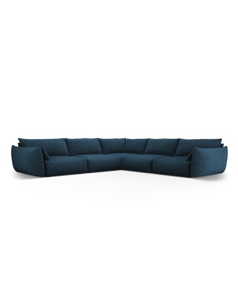 Divano angolare simmetrico Matera a 7 posti blu royal - 286x286x85 cm