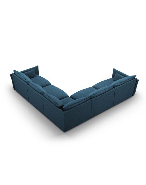 Divano angolare simmetrico Matera a 7 posti blu royal - 286x286x85 cm