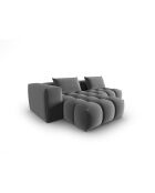 Verona 3-Sitzer-Ecksofa aus warmem grauem, modularem Samt, links, 205 x 145 x 70 cm