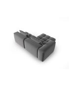 Verona 3-Sitzer-Ecksofa aus warmem grauem, modularem Samt, links, 205 x 145 x 70 cm