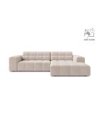 Chicago 3-Sitzer-Ecksofa rechts aus Samt hellbeige - 234x167x78 cm